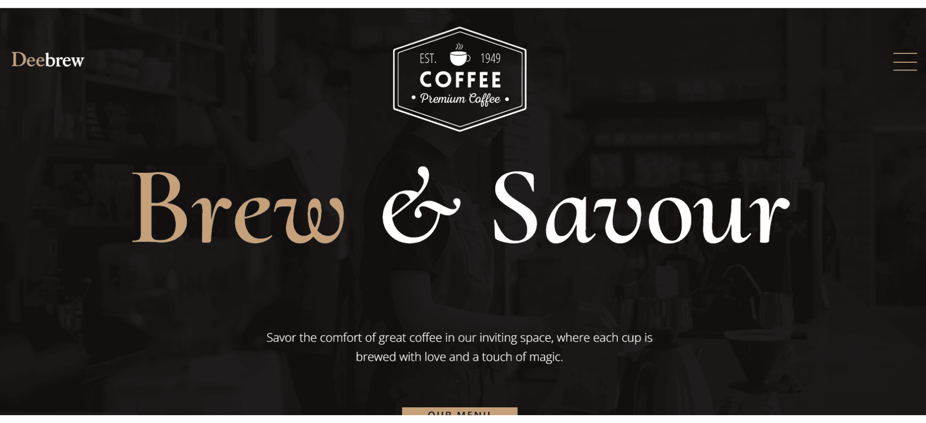 Deebrew Coffee Website screenshot